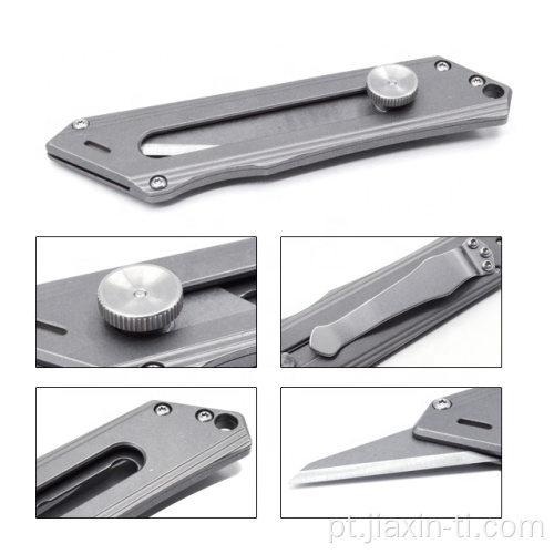 faca de cinta de titânio para caixa de faca edc